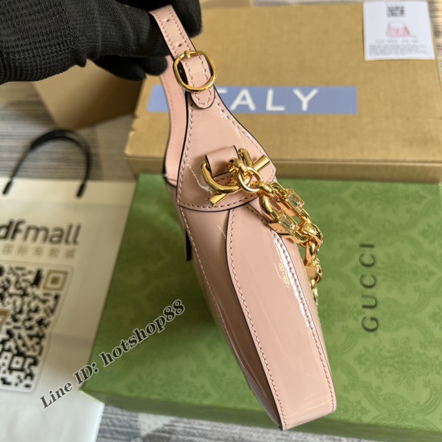 Gucci專櫃新款全皮腋下包鏈條女士小挎包 古馳Jackie 1963系列迷你肩背包699651 gqy4405
